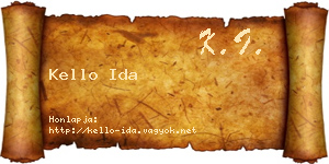Kello Ida névjegykártya