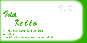 ida kello business card